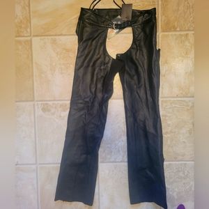 NEW W Tags Harley-Davidson Leather Motorcycle Chaps Embroidered Womens Size S
